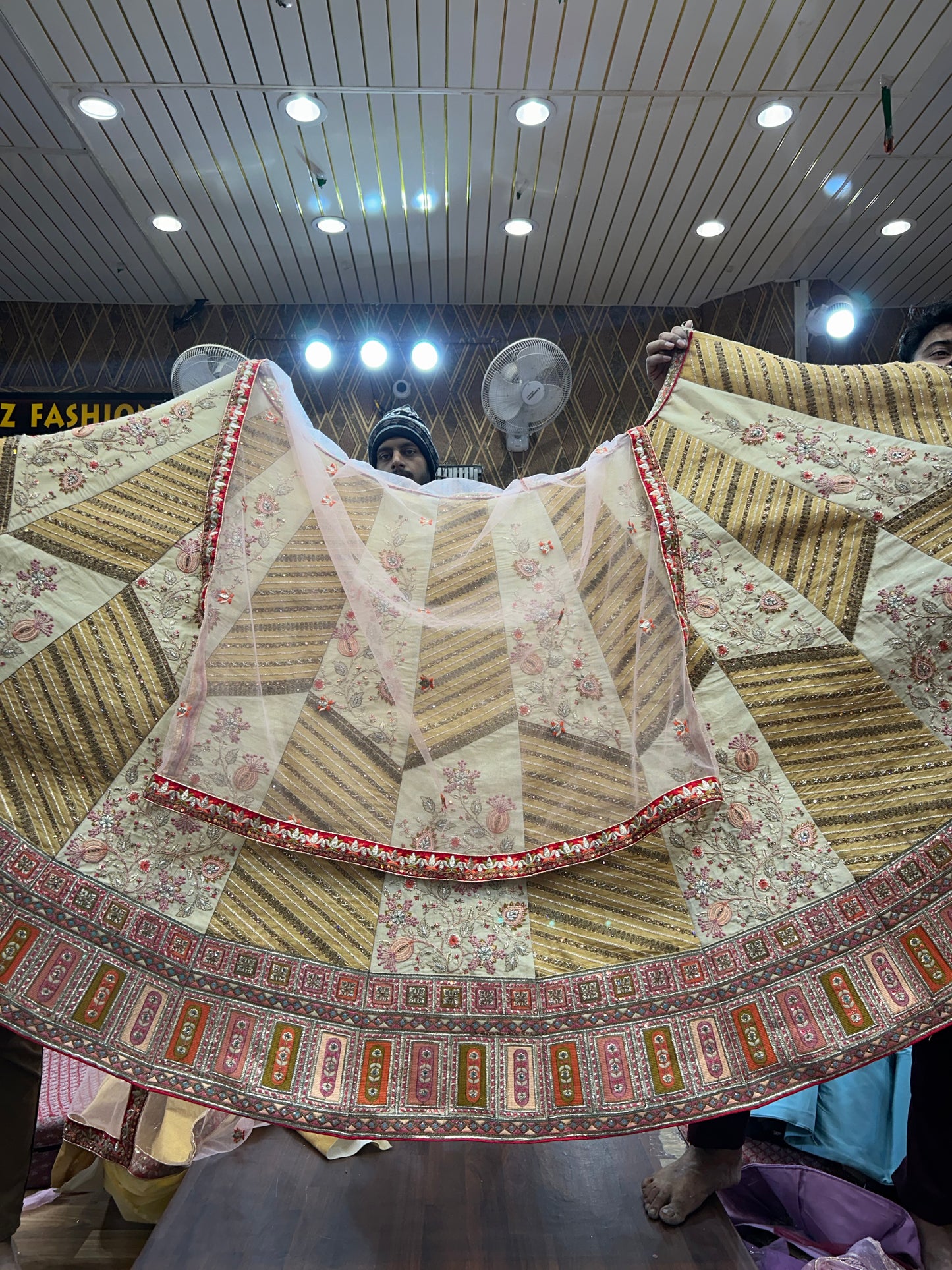 Gorgeous white golden lehenga