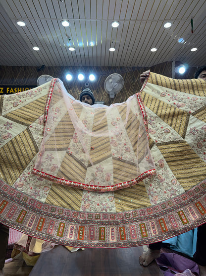 Gorgeous white golden lehenga