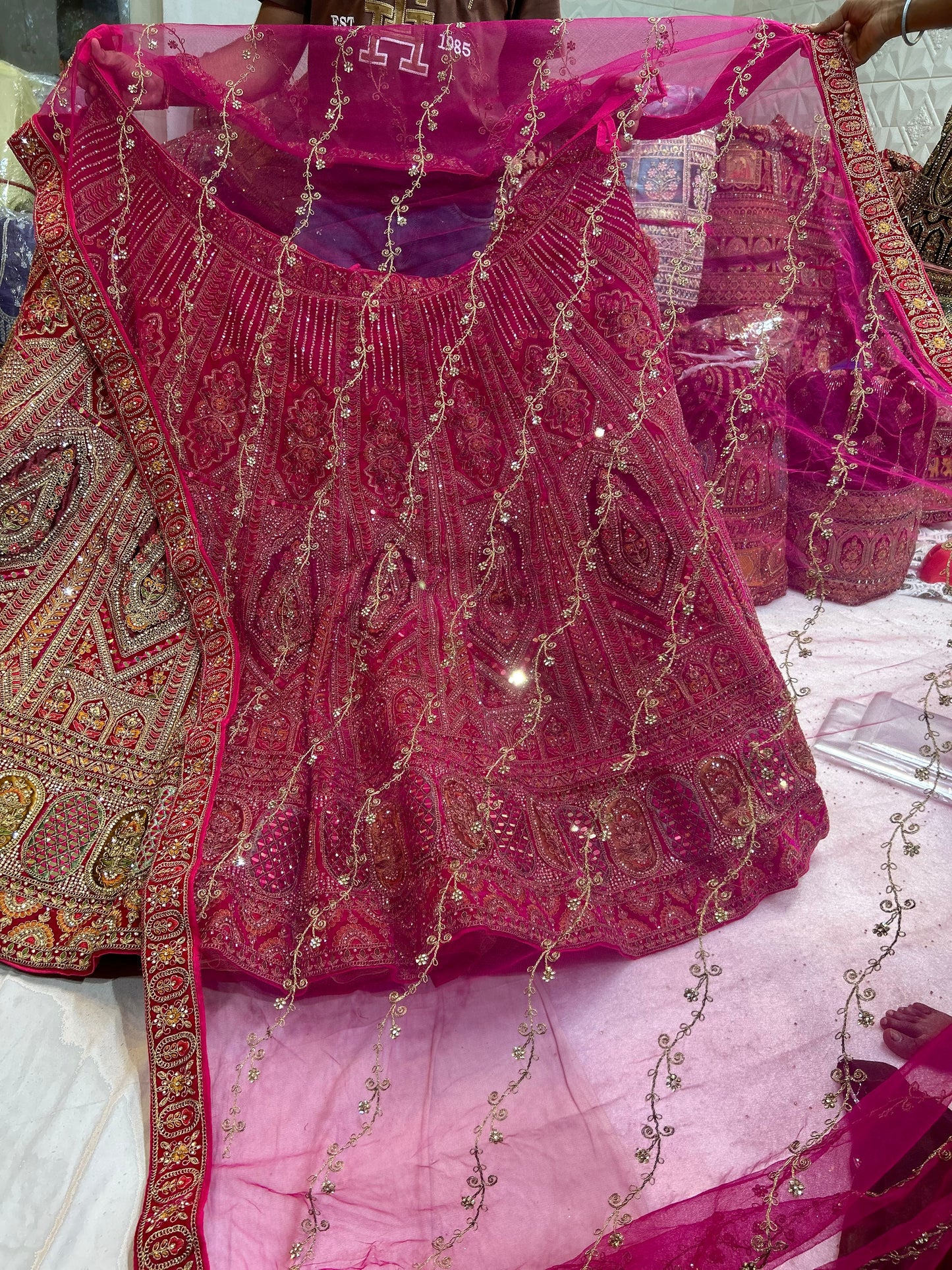 Good looking rani pink bridal lehenga