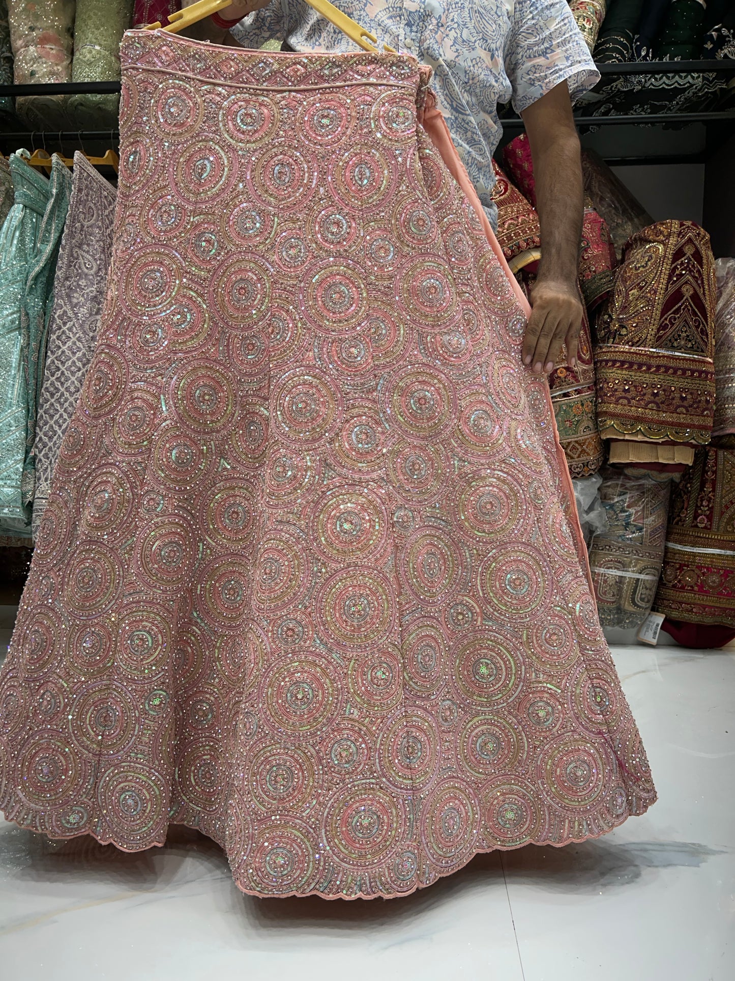 Designer peach lehenga