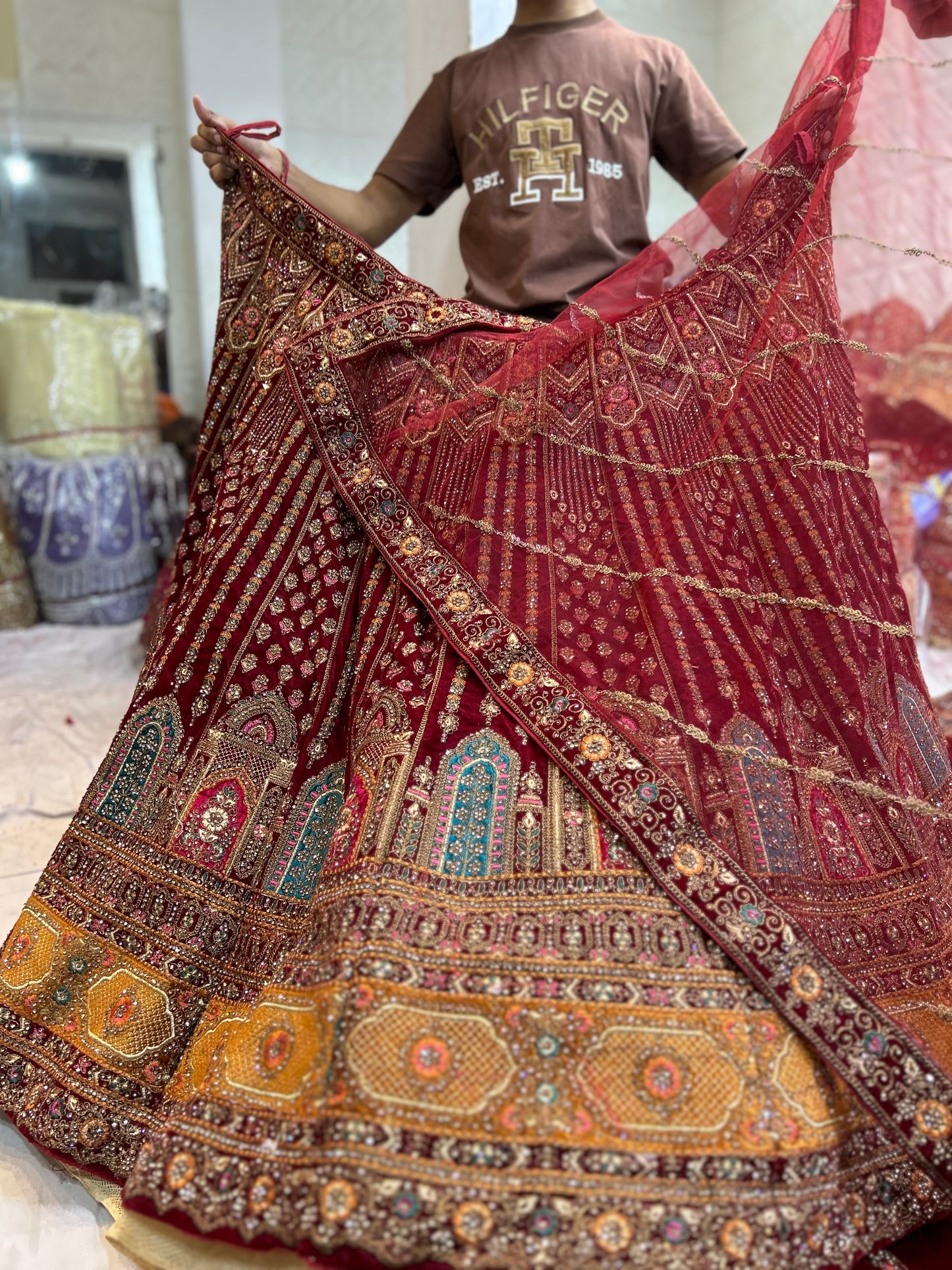 Fantastic maroon bridal lehenga