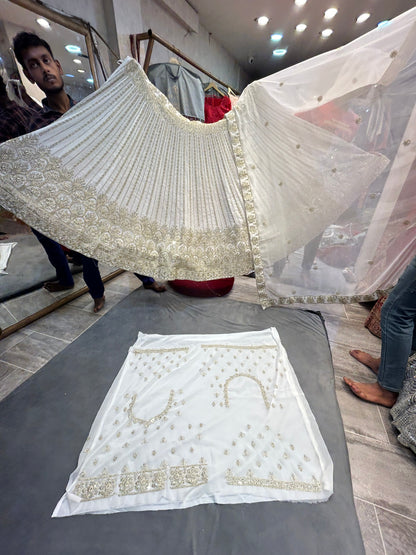 Something different white Lehenga