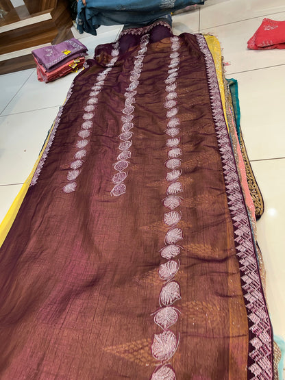 Astonishing Violet Purple saree