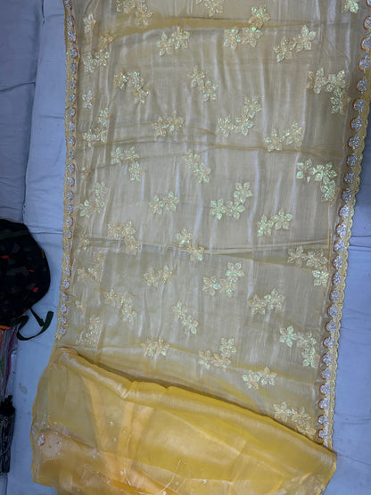 Awesome yellow golden saree