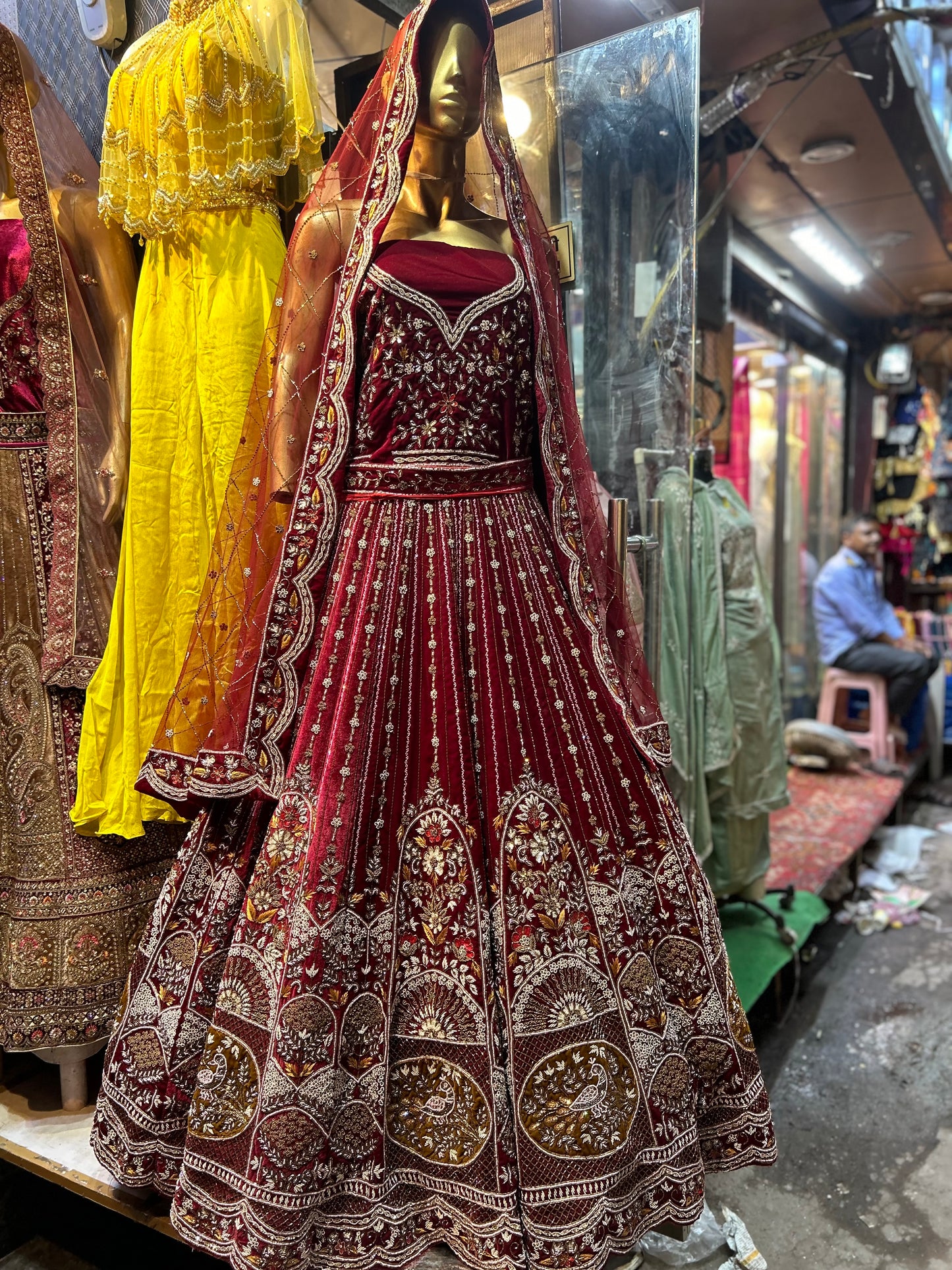 Beautiful Bridal Maroon Handwork Lehenga