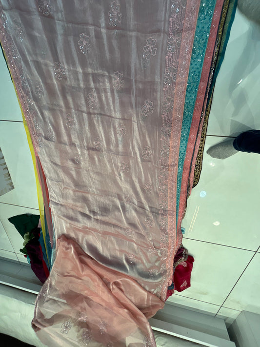 Premium baby pink saree