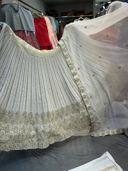 Something different white Lehenga