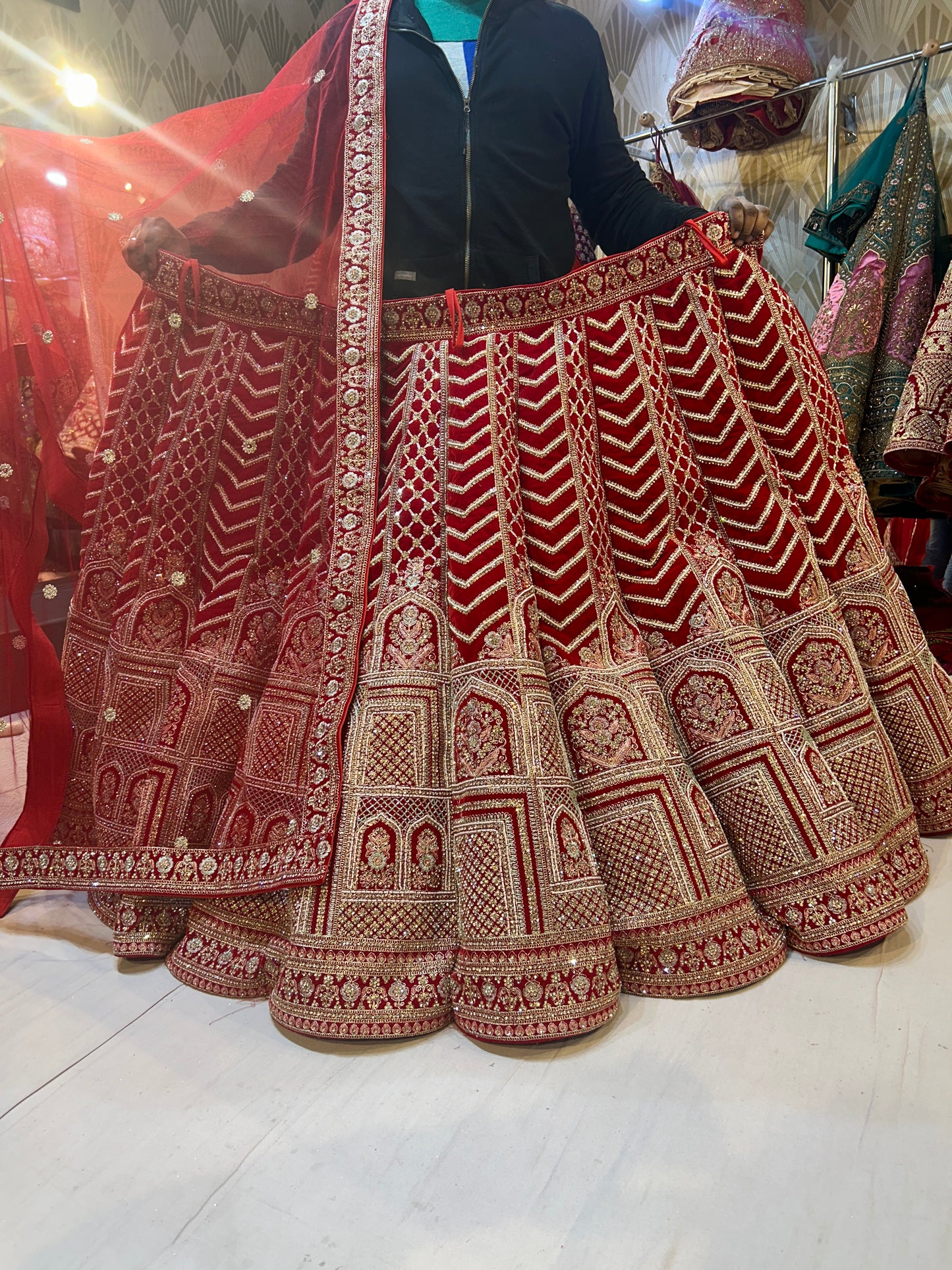 Red heavy bridal Designer Lehenga ❤️