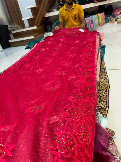 Elegant Red Floral saree