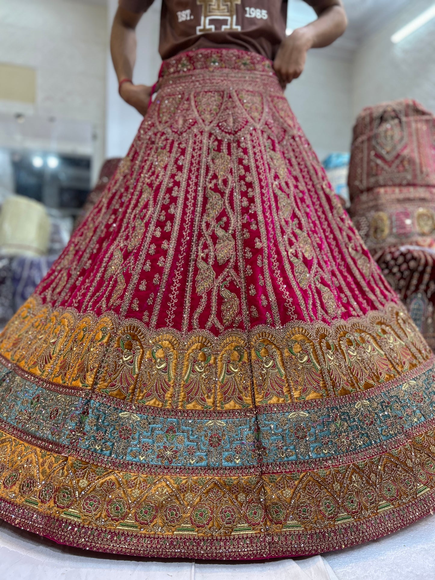 Designer rani pink bridal lehenga