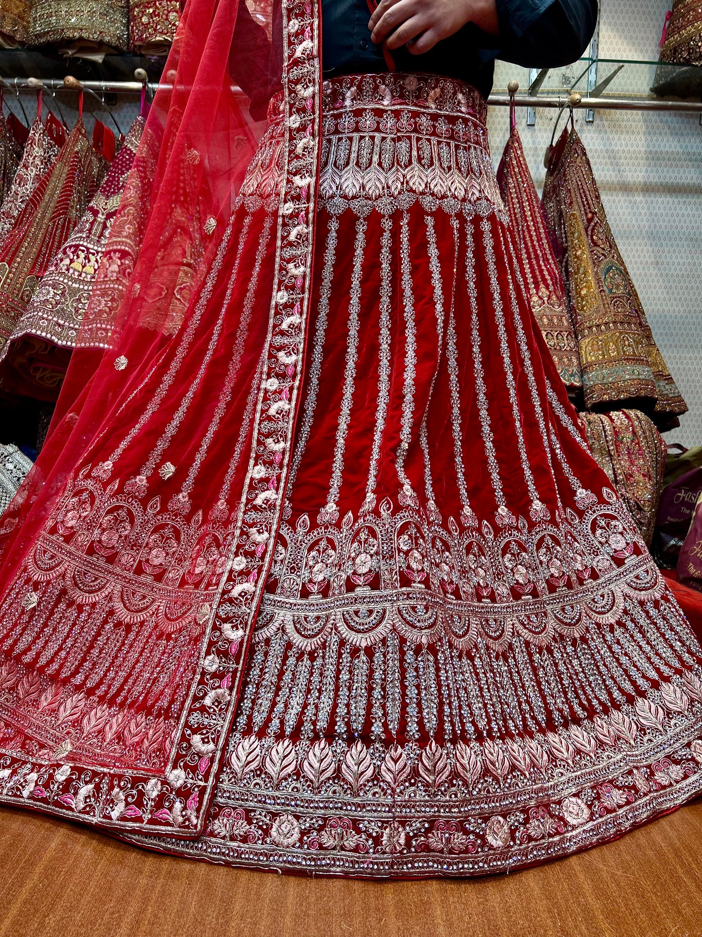 Eye catching red bridal Lehenga