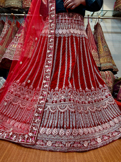 Eye catching red bridal Lehenga