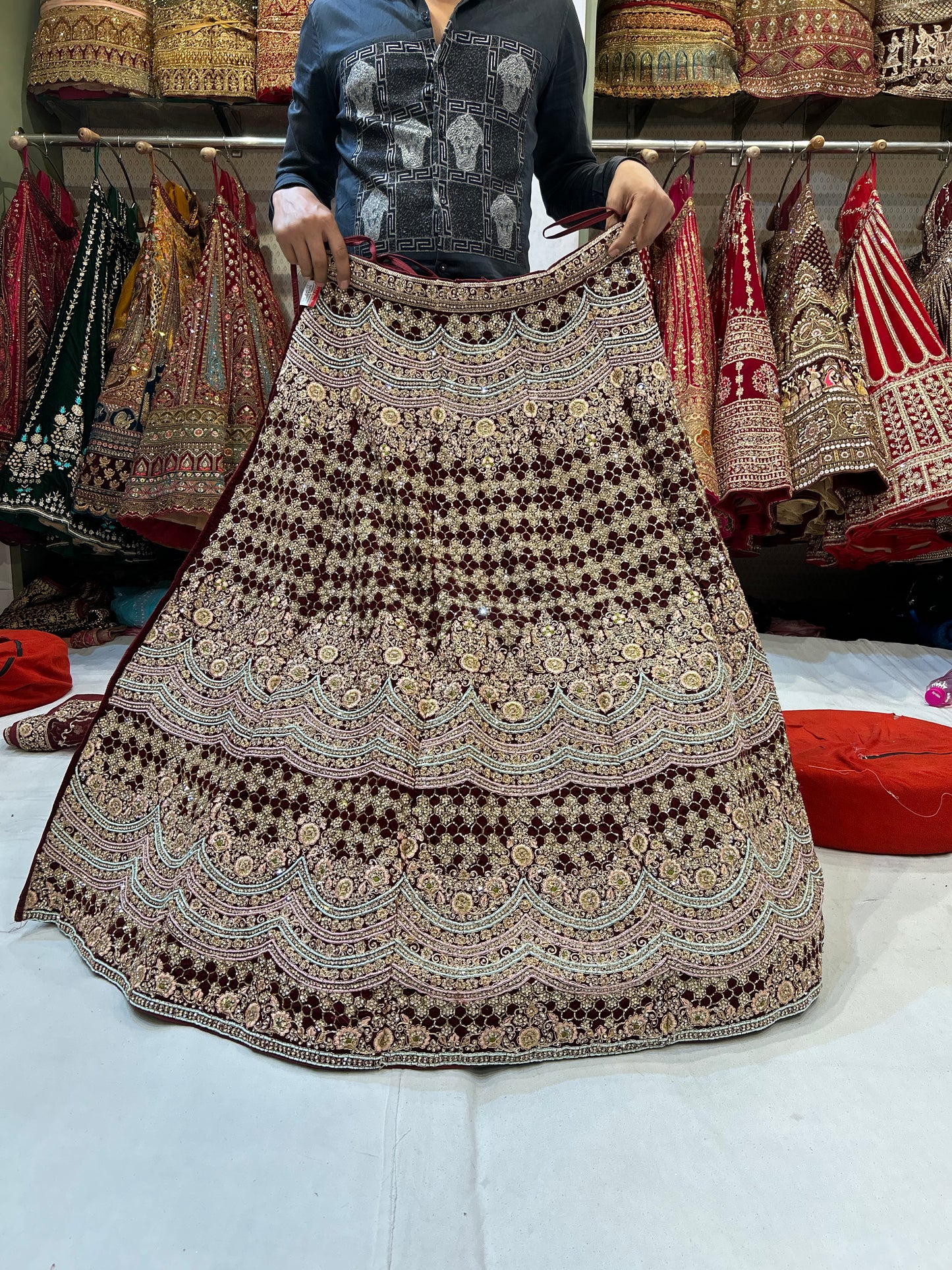 Lovely Maroon Lehenga