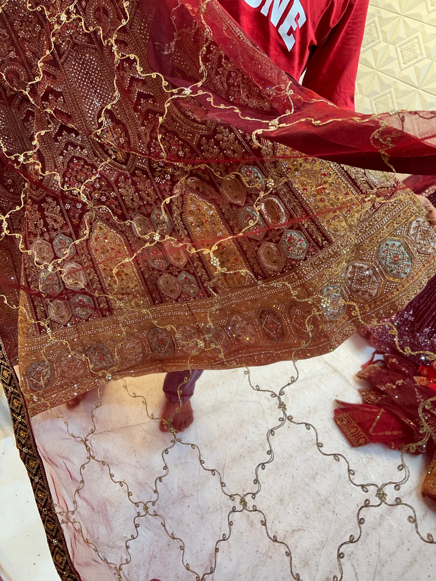 Awesome maroon bridal Lehenga