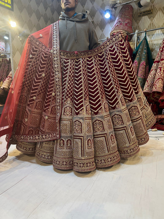 Red heavy bridal Designer Lehenga ❤️