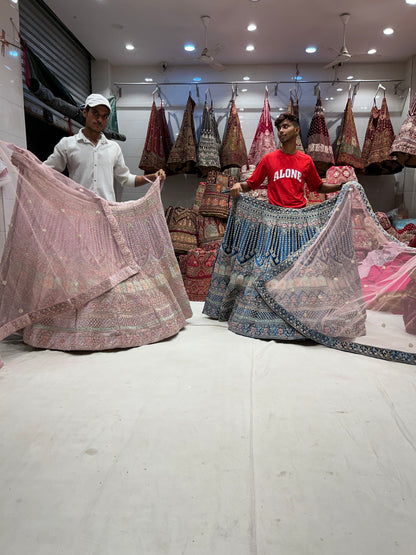 Lehenga jhumka rosa bebé