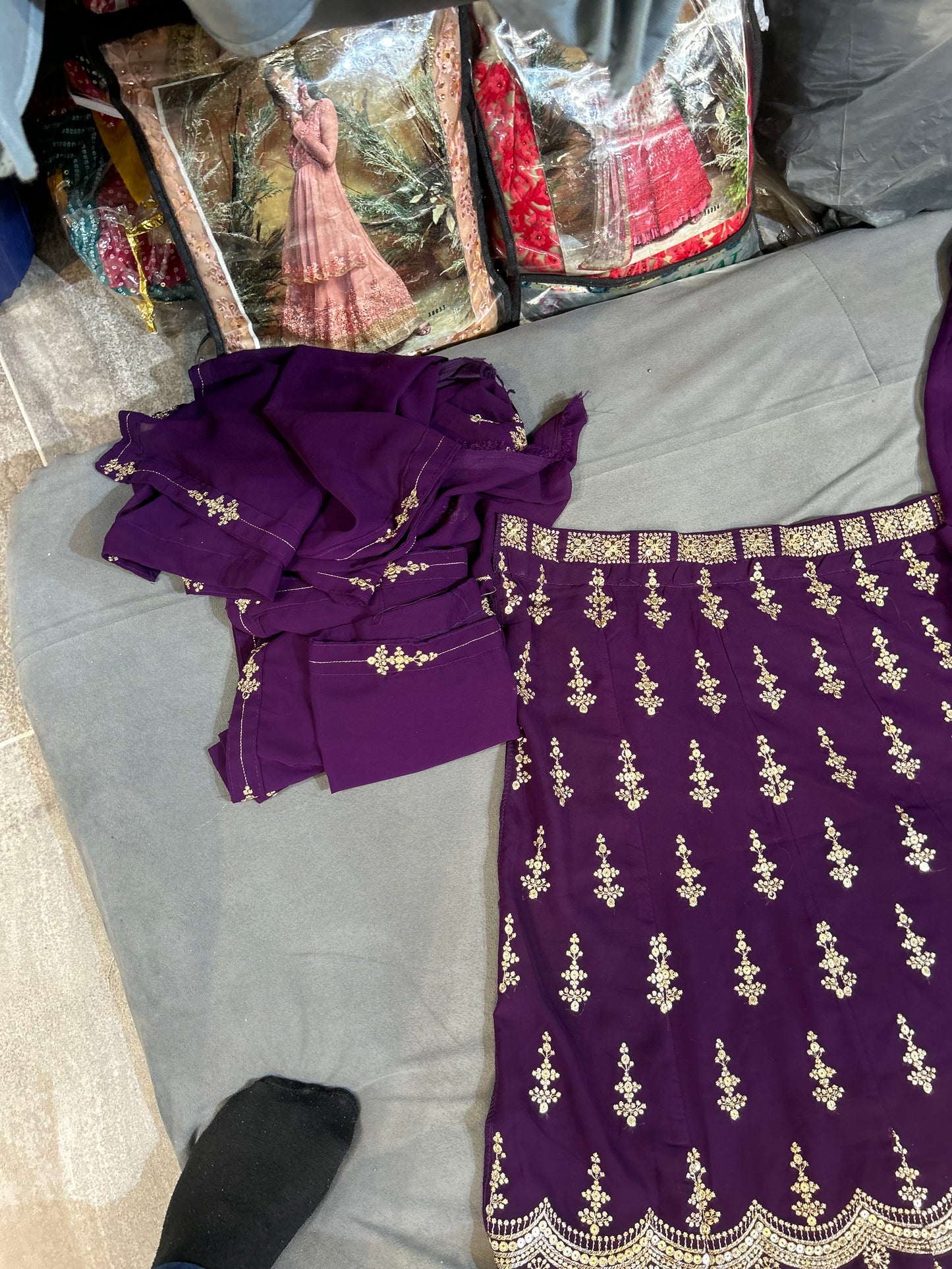 Drizzling purple lehenga