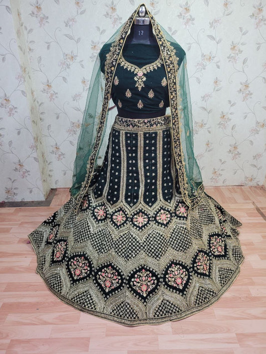 Increíble lehenga verde