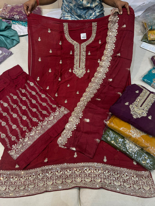 Majestic maroon ladies suit