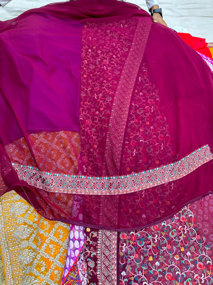 Eye catching wine Saree