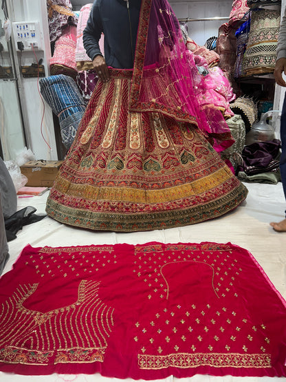 Yellow Red Designer Lehenga ❤️