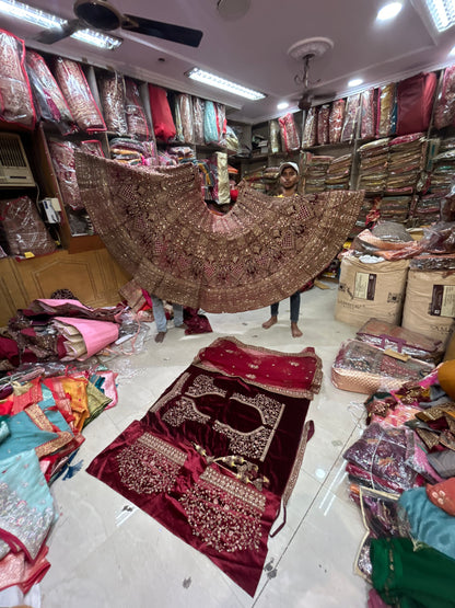 Fabulous pink royal huge flare Double Dupatta Lehenga