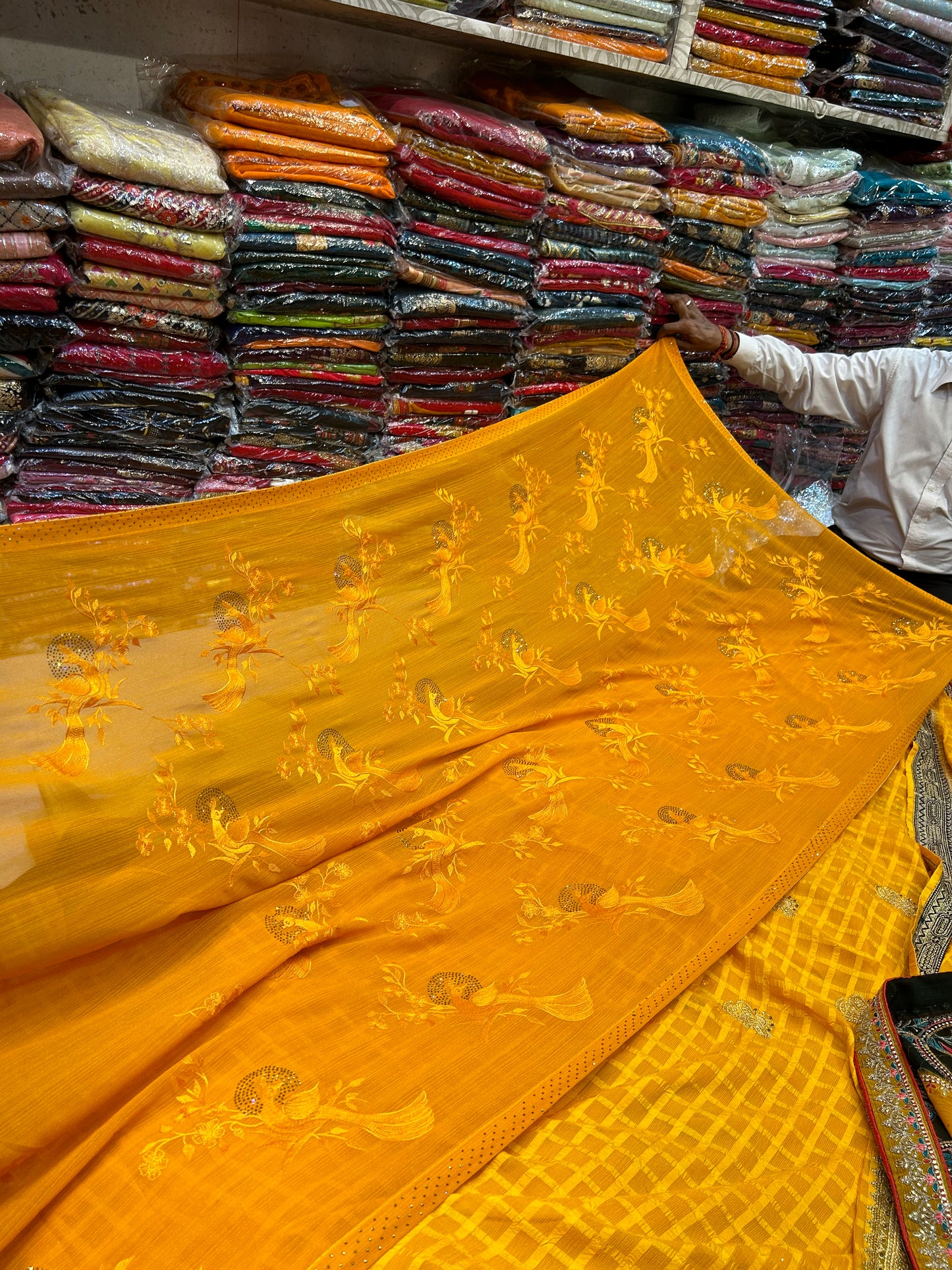 Yellow haldi mehendi saree