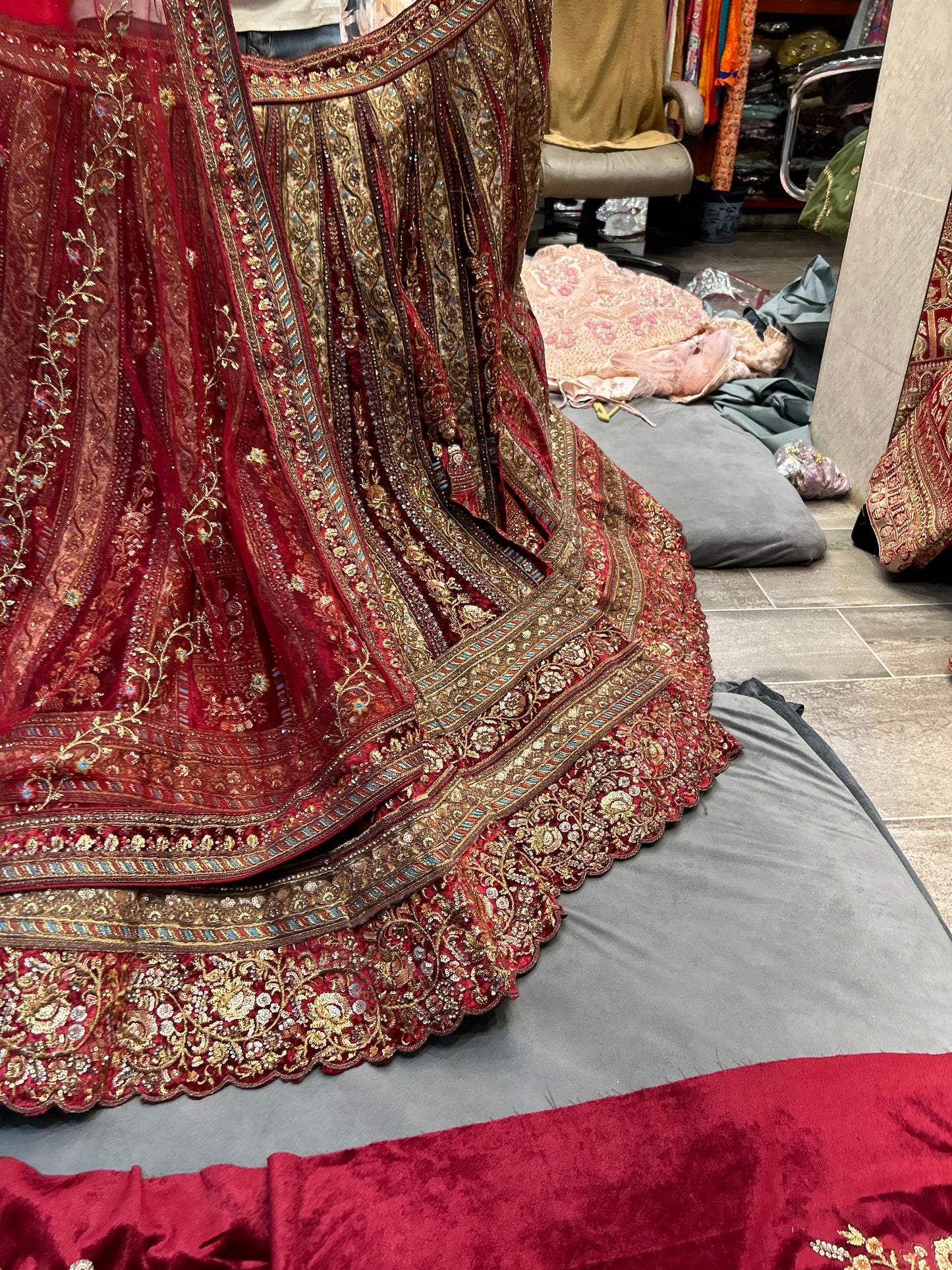 Amazing maroon Bridal Lehenga