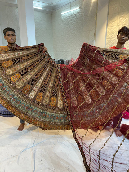 Maroon bridal Lehenga