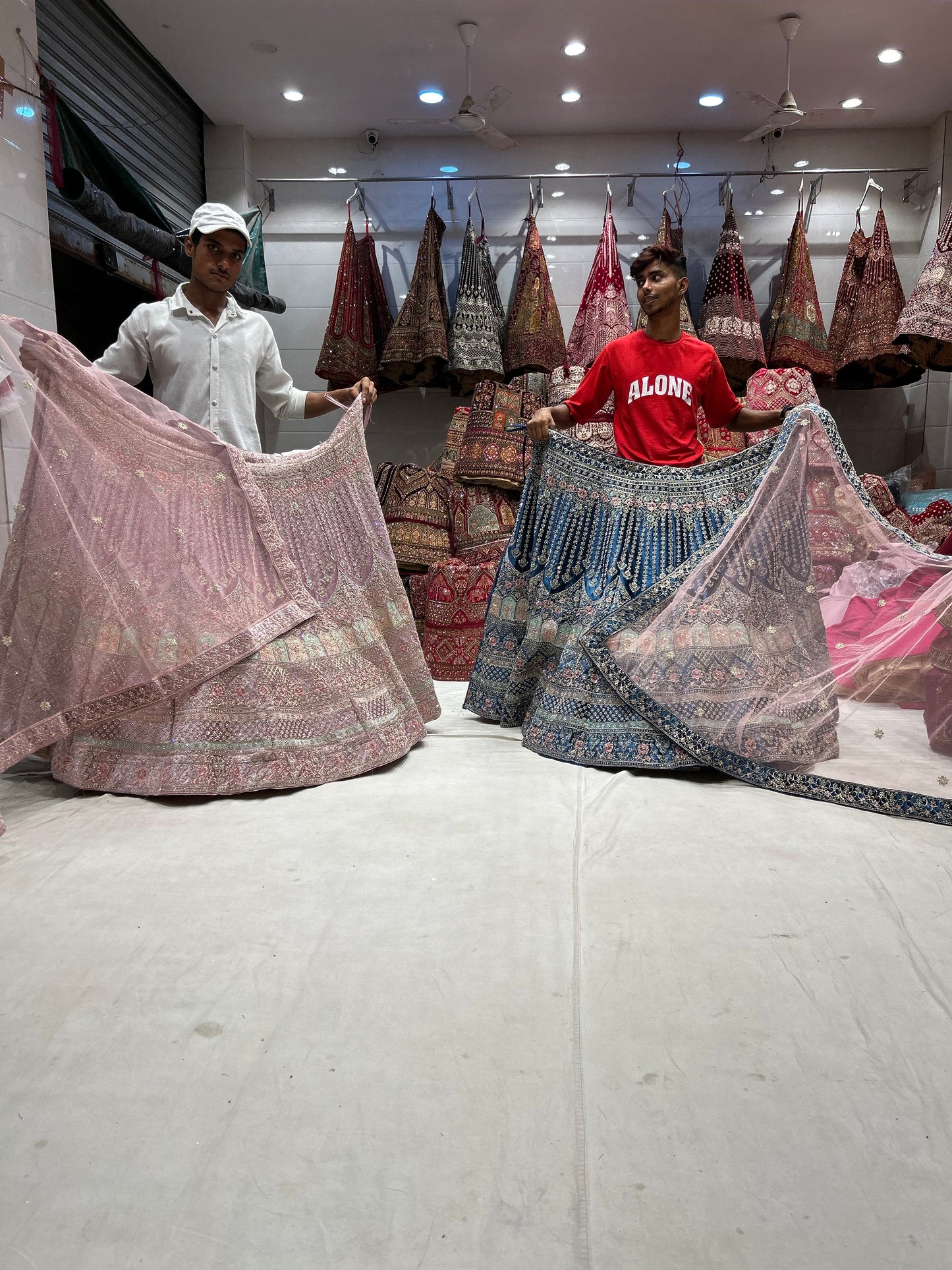 Lehenga jhumka rosa bebé