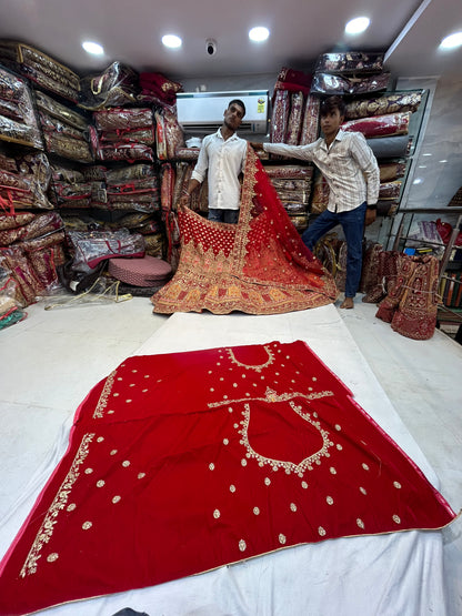 Red bridal lehenga