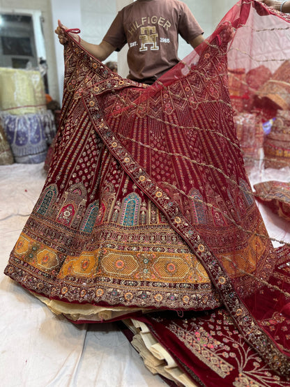 Fantastic maroon bridal lehenga