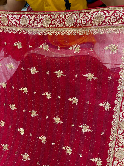 Maroon Designer saree