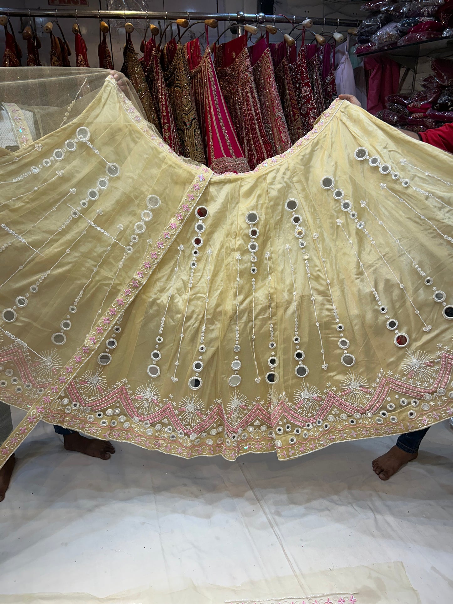 Gorgeous yellow Handwork Lehenga 😍