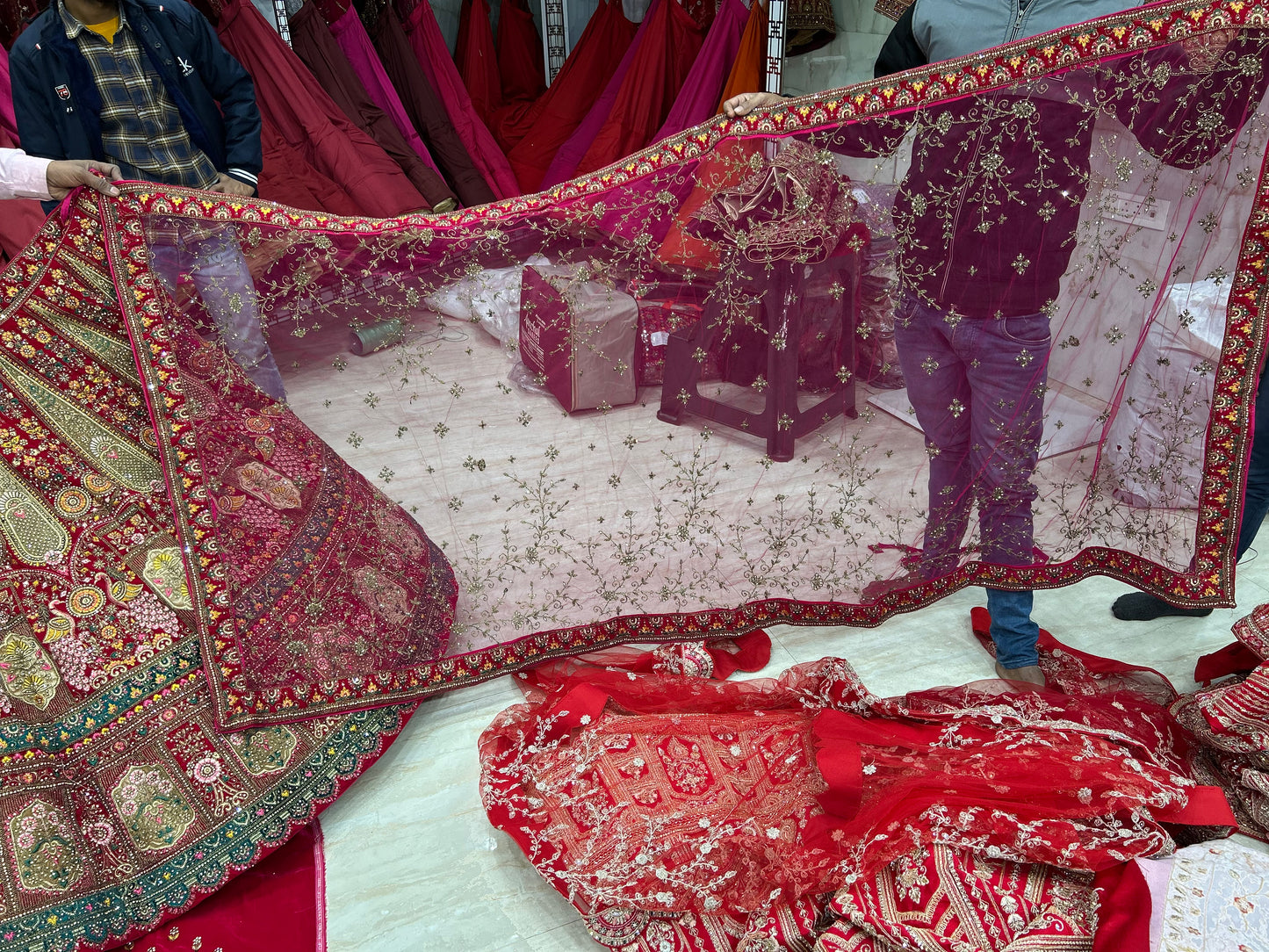 Something different red bridal lehenga