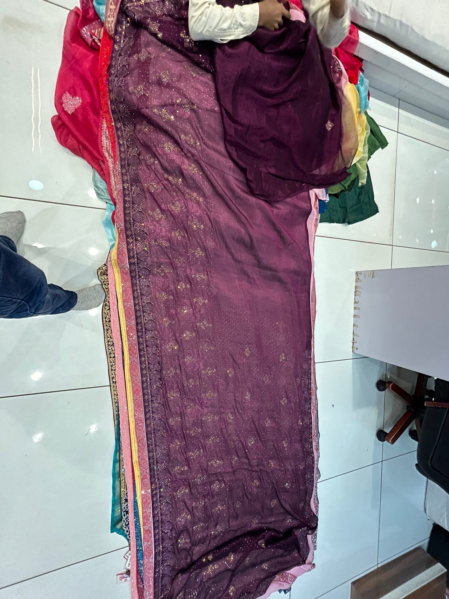 Violet purple saree