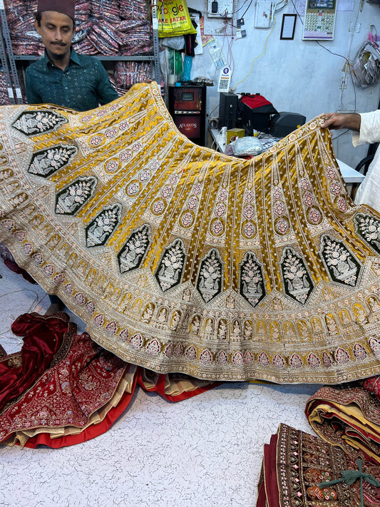 Yellow Haldi mehendi lehenga