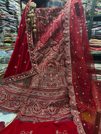 Delightful red bridal lehenga