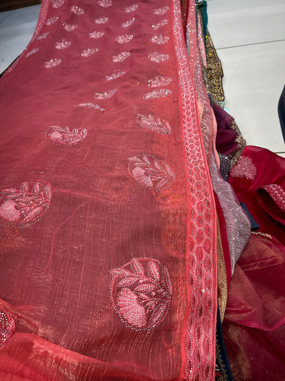 Lovely peach saree