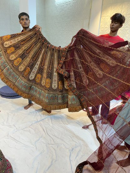 Maroon bridal Lehenga