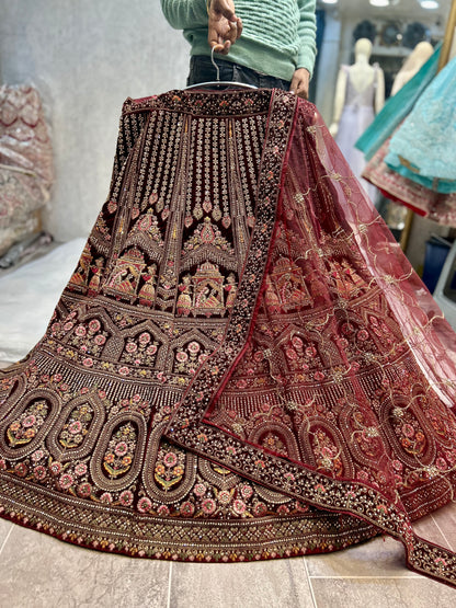 Lavishing maroon doli barat  Lehenga