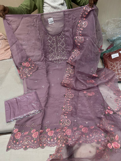 Purple Fancy women Unstitched Suit