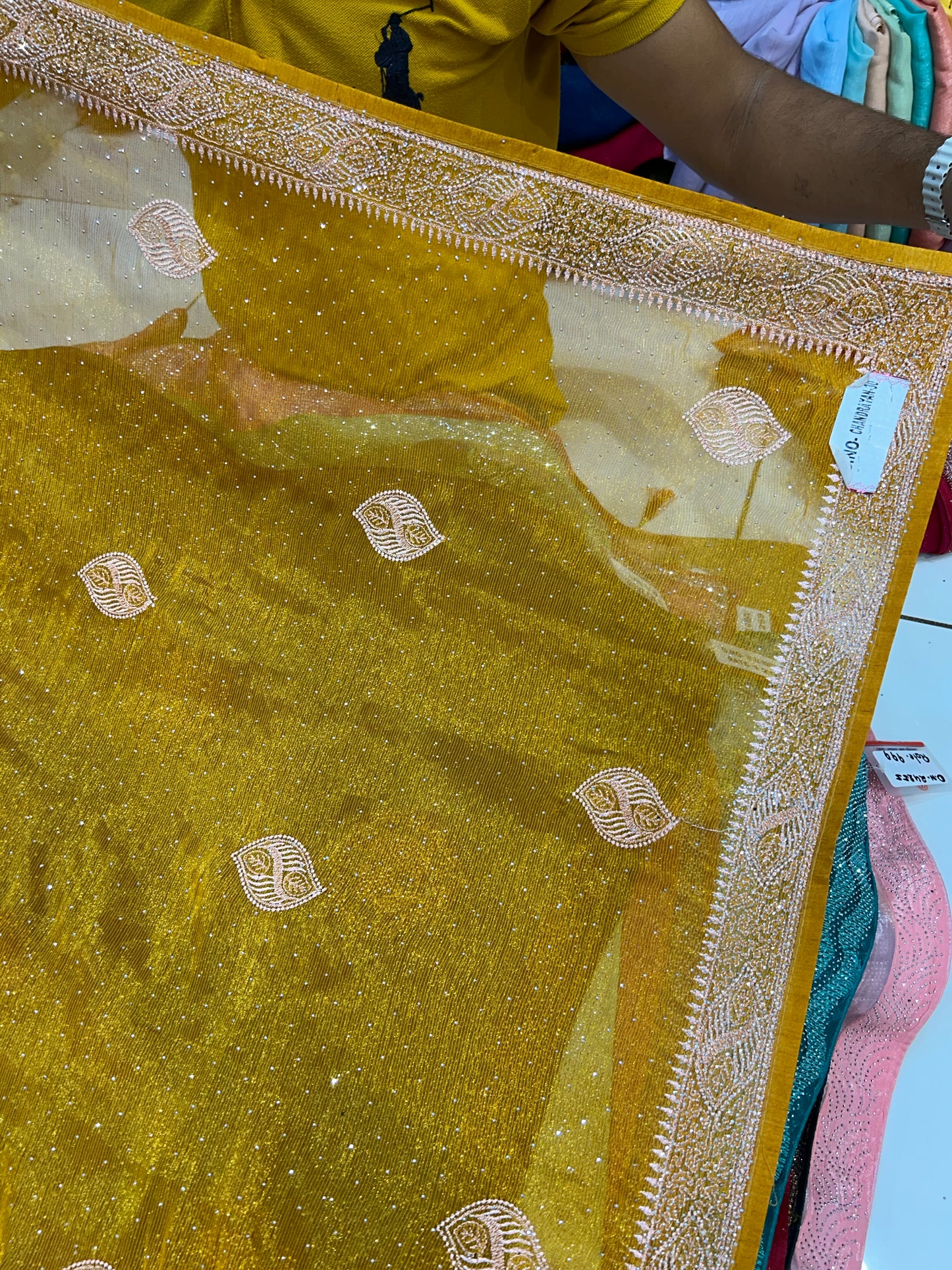 Yellow Haldi mehendi Booty saree