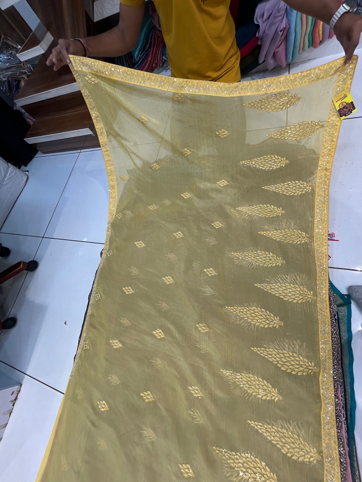 Yellow Haldi mehendi saree