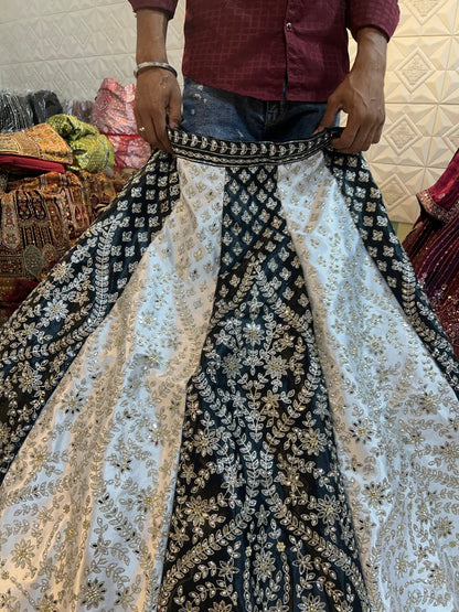 Partywear white black Sparkling Lehenga