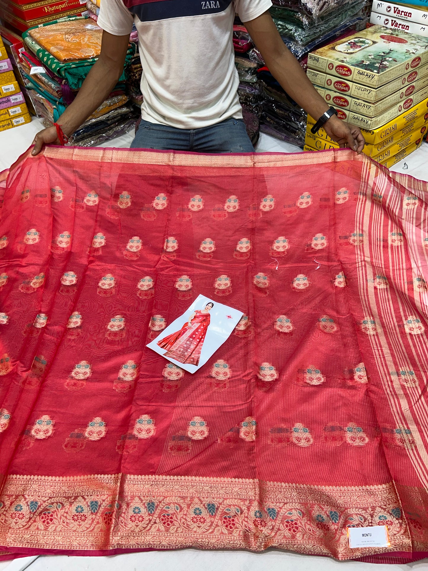 Majestic red saree