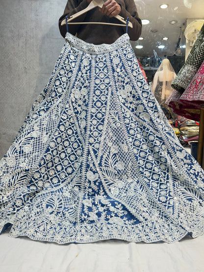 Glamorous silver blue Lehenga