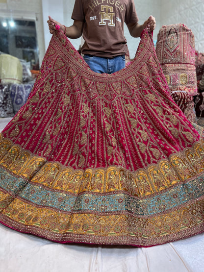 Designer rani pink bridal lehenga