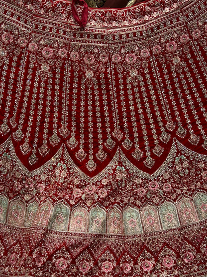 Famous red jhumka Lehenga