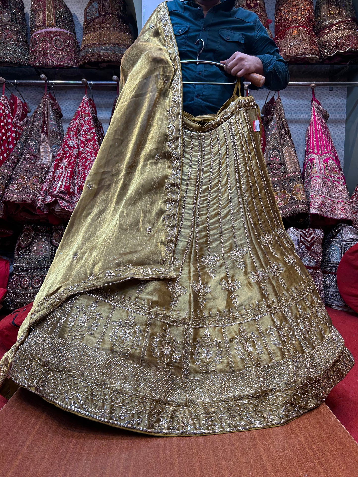 Attractive golden lehenga